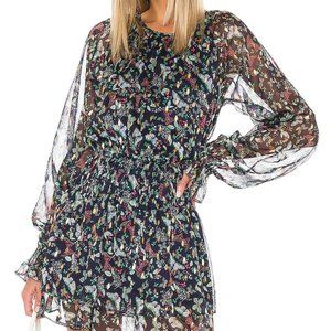 XS Revolve Jaelyn Dress Navy Butterfly